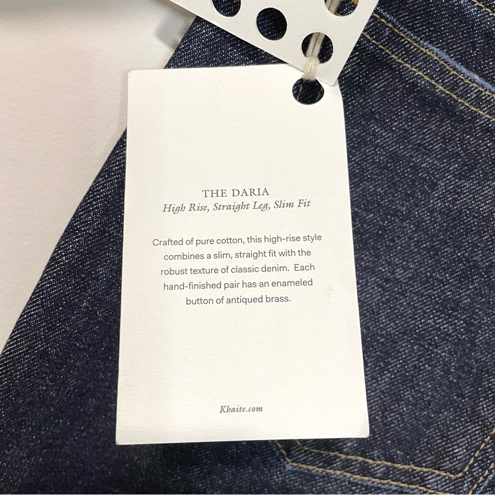 NEW Khaite The Daria High-Rise Straight Leg Slim Fit Jeans (size 26x32) - Picture 4 of 7